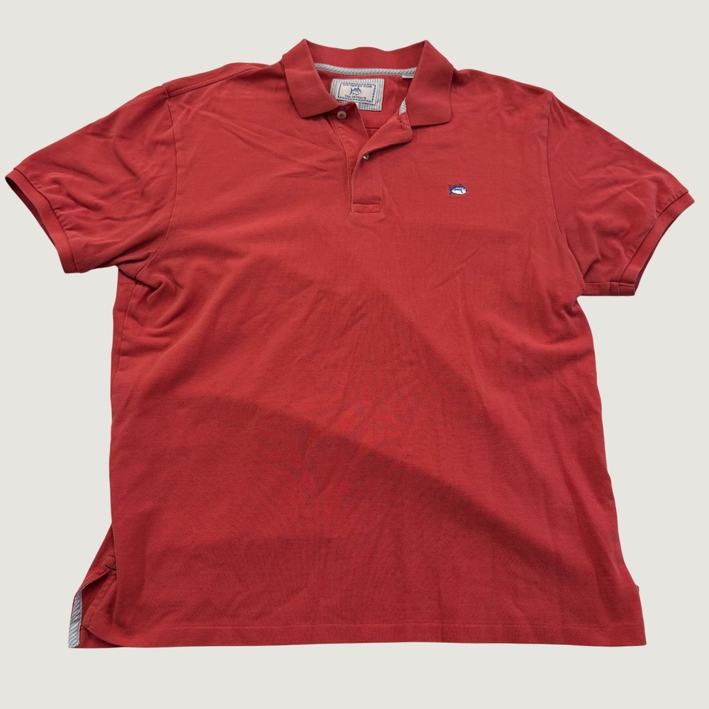 Southern Tide The Skipjack Men's Large Red Short Sleeve Polo Shirt